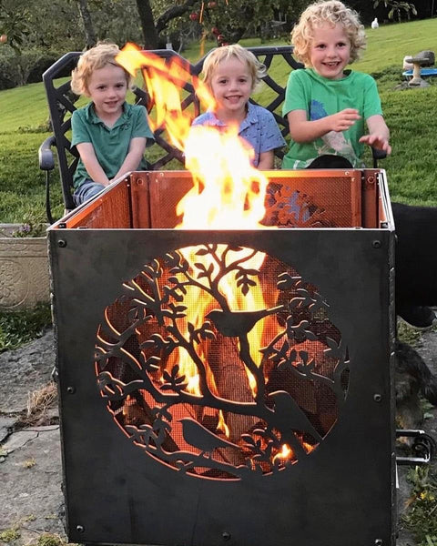 Medium Oak Tree & Blackbirds Fire Pit £249