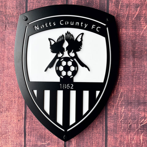 Notts County Football Club  - Black, Steel Wall Shield (3 Sizes)