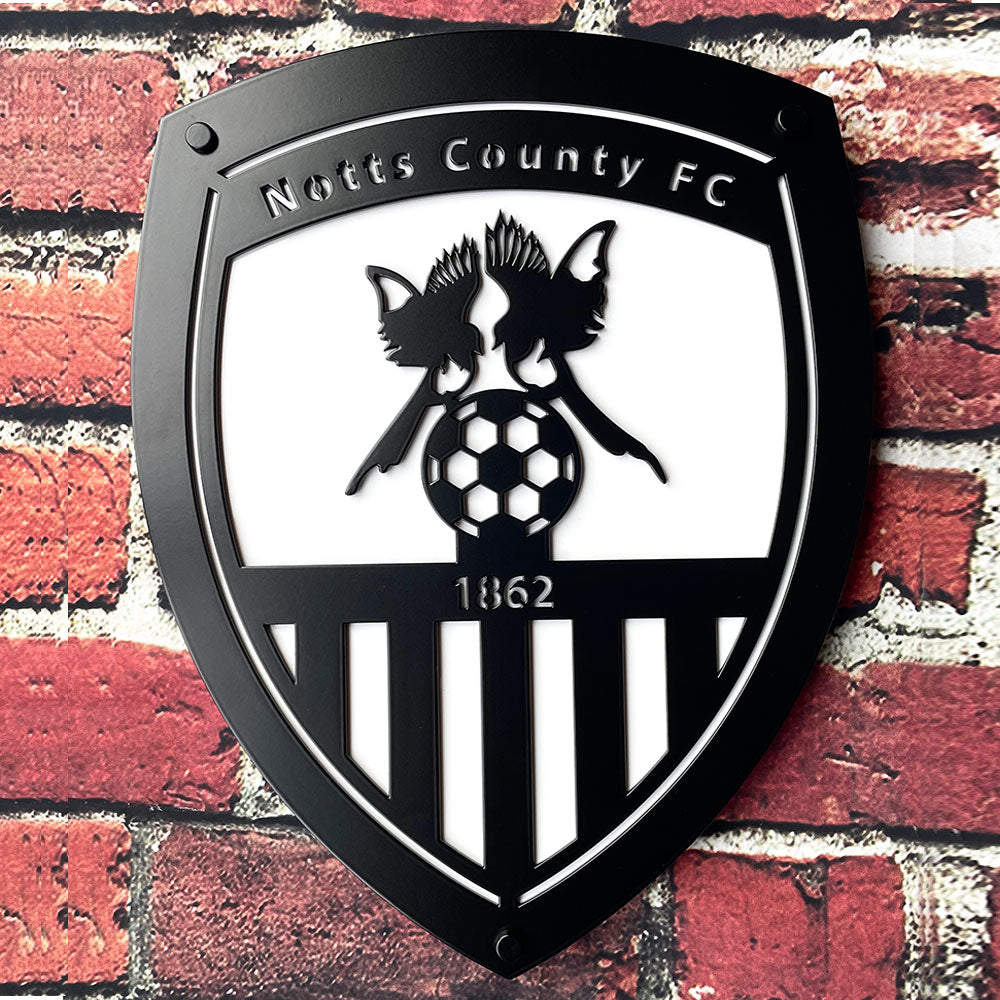 Notts County Football Club  - Black, Steel Wall Shield (3 Sizes)