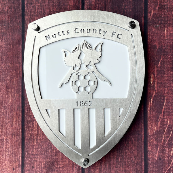 Notts County Football Club Stainless Steel Wall Shield (3 Sizes)