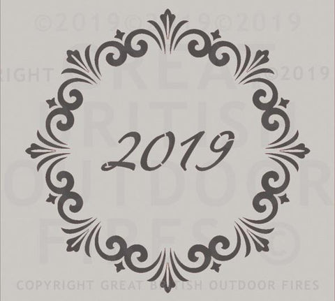 2019 Year Date in a Decorative Circle