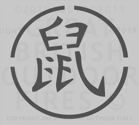 Chinese Year of the Rat (Script Style) in a circle