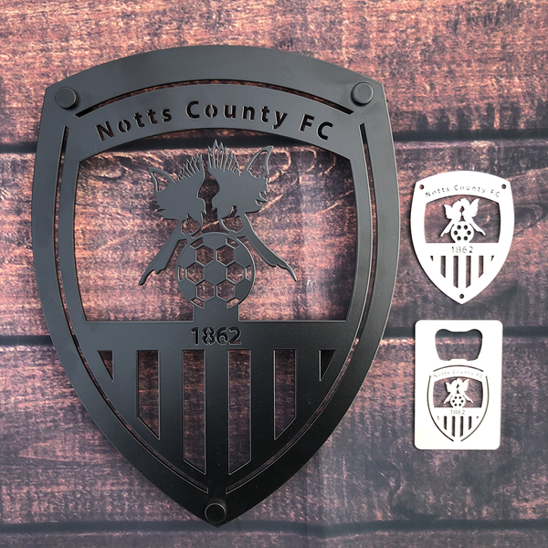 Notts County Football Club  - Black, Steel Wall Shield (3 Sizes)