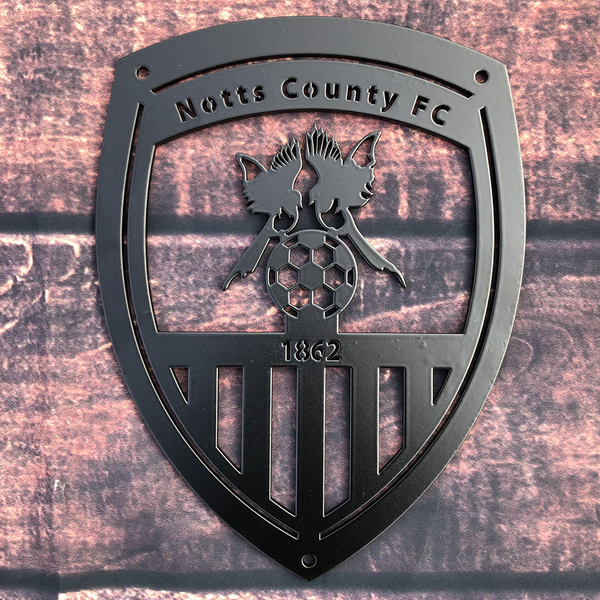 Notts County Football Club  - Black, Steel Wall Shield (3 Sizes)