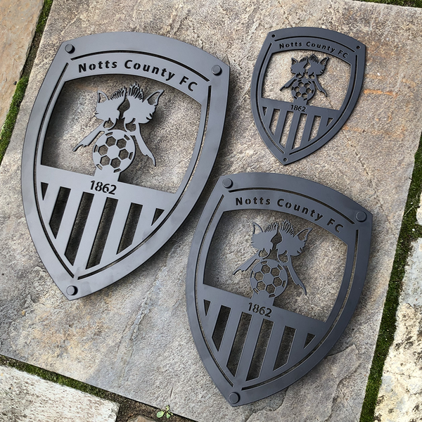Notts County Football Club  - Black, Steel Wall Shield (3 Sizes)