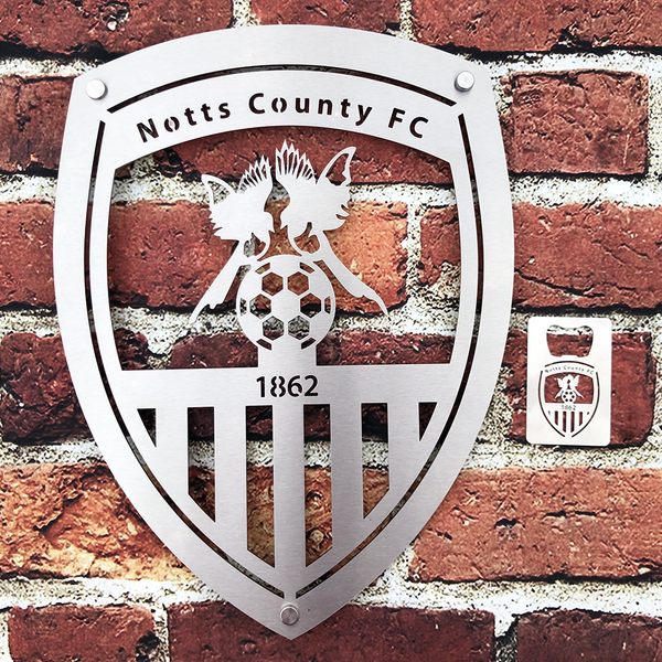 Notts County Football Club Stainless Steel Wall Shield (3 Sizes)