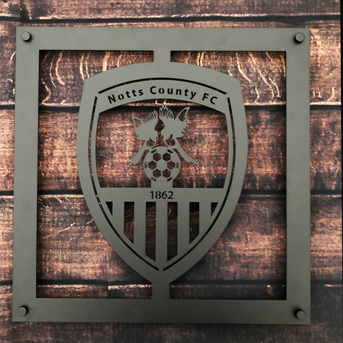 Notts County Football Club 40cm Black Square Wall Panel