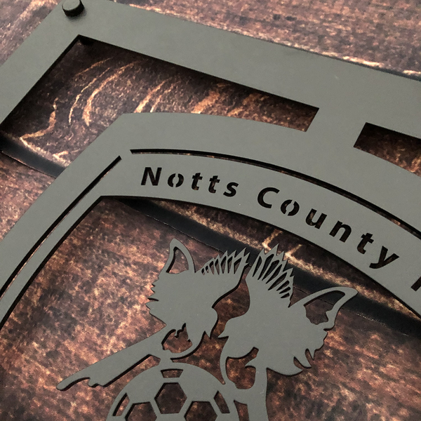 Notts County Football Club 40cm Black Square Wall Panel