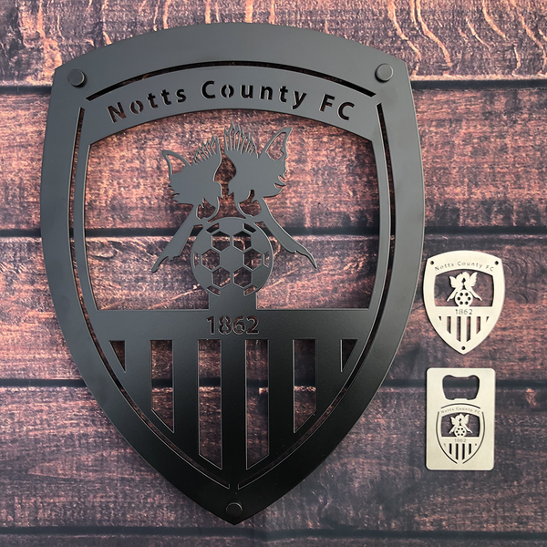 Notts County Football Club  - Black, Steel Wall Shield (3 Sizes)