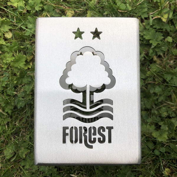 Nottingham Forest Steel Pen Holder in Red or Brushed Stainless Steel
