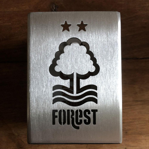 Nottingham Forest Steel Pen Holder in Red or Brushed Stainless Steel