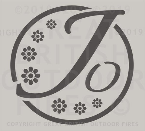 "This design is a circular border with the name Jo centred with daisies around the border."