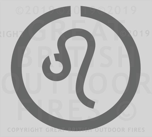 "This design features the symbolic Leo zodiac sign within a circular border."