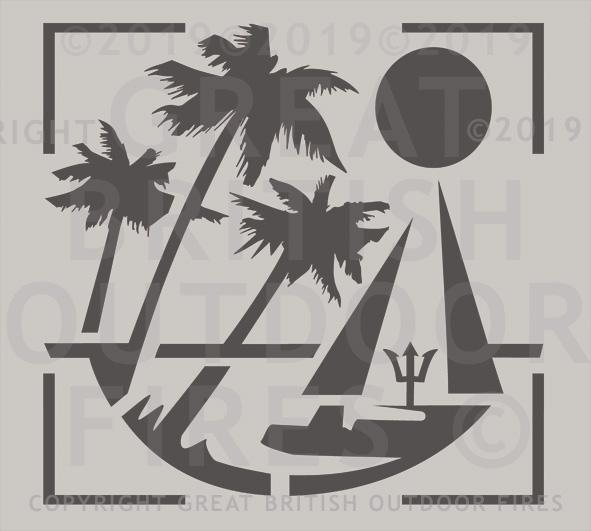 Palm Trees with Sailboat