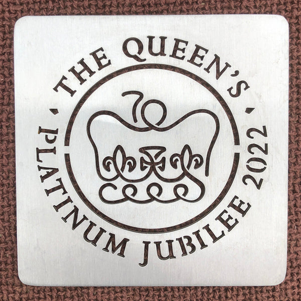 Queen's Platinum Jubilee Stainless Steel 10cm Square Drink Coaster