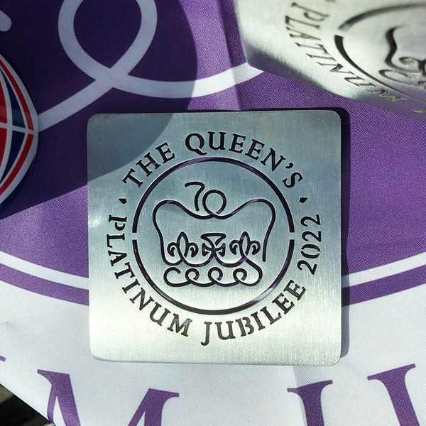 Queen's Platinum Jubilee Stainless Steel 10cm Square Drink Coaster