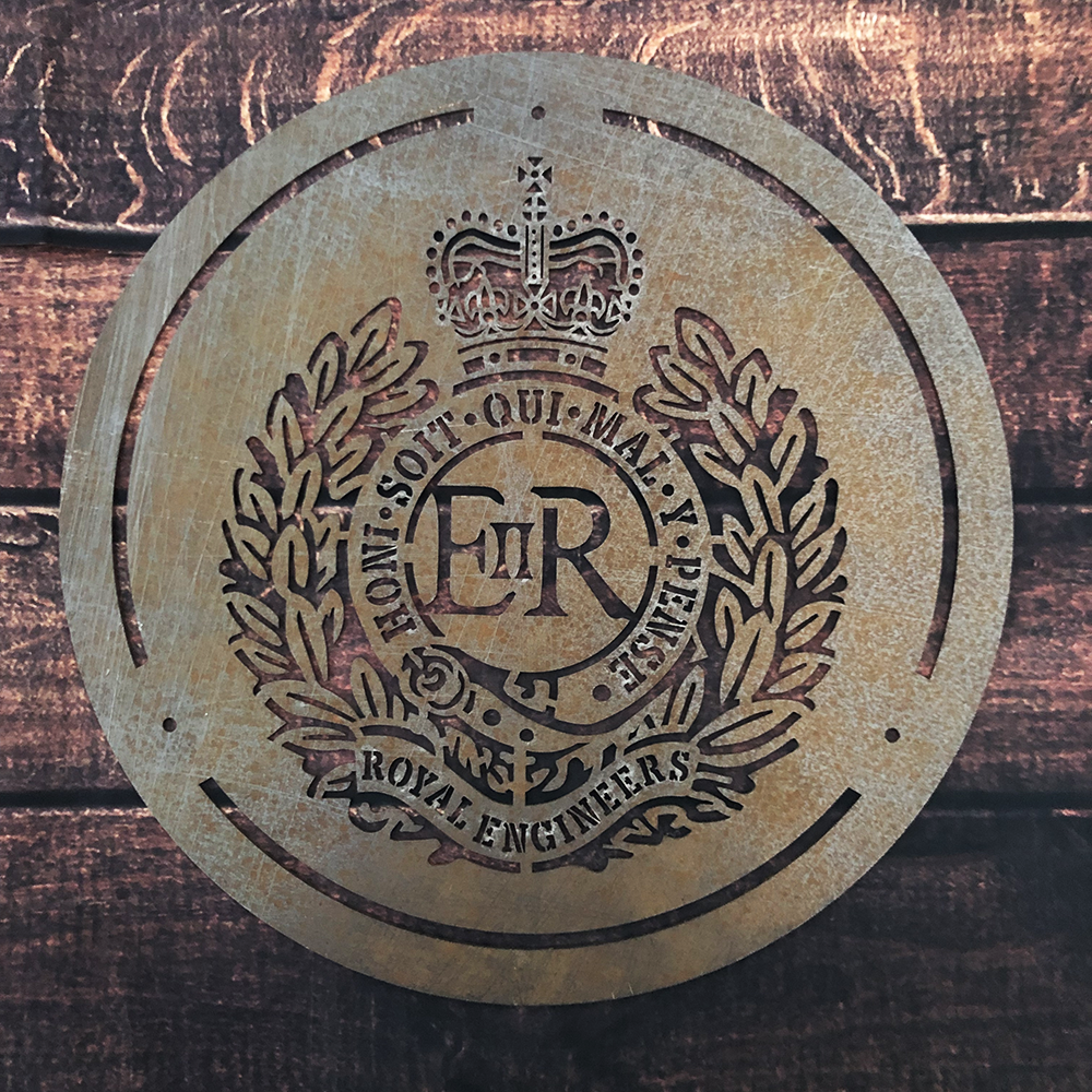 Military Royal Engineers Corten Steel Wall Panel by Great British Outdoor Fires