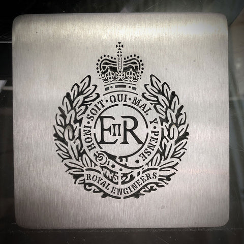 Royal Engineers 10cm Stainless Steel Coaster Drink Mat