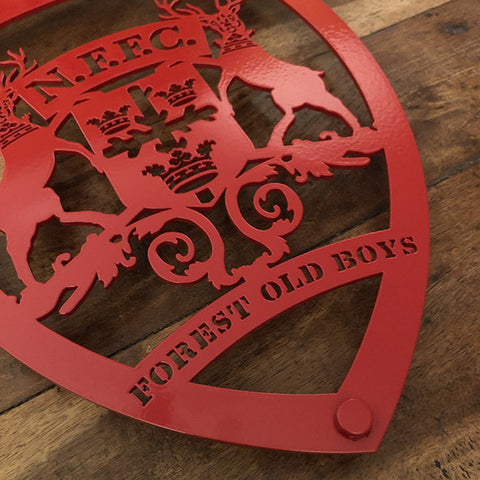 Nottingham Forest 'FOREST OLD BOYS' Red, Steel, Wall Shield
