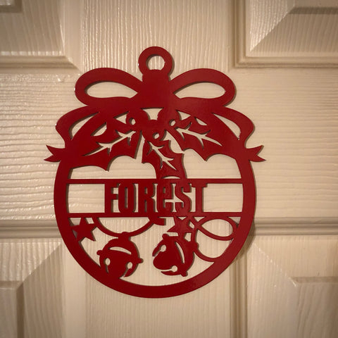 Nottingham Forest Christmas Red Steel Wreath | 15x17cm