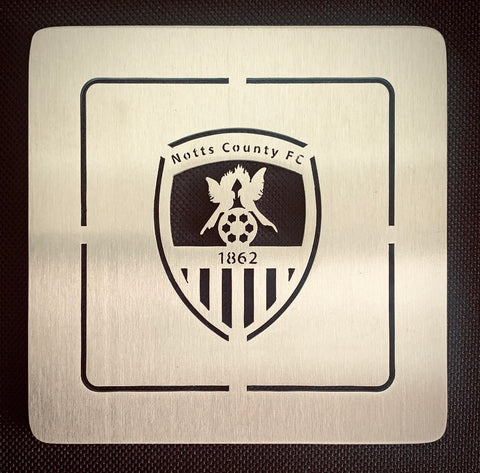 Notts County Football Club 10cm Stainless Steel Coaster Beer Mat