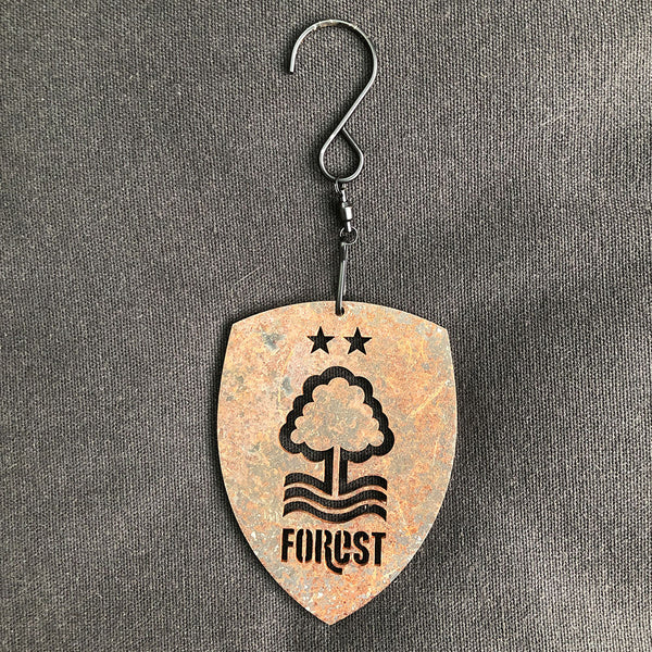 Nottingham Forest Corten Hanging Ornament (Shield, Steel, 7.5x10cm)