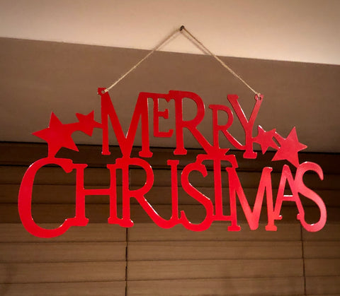 Christmas Sign Red 40x20cm
