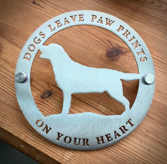 Dog Stainless Steel Panel | 16cm