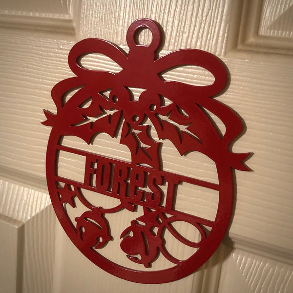 Nottingham Forest Christmas Red Steel Wreath | 15x17cm
