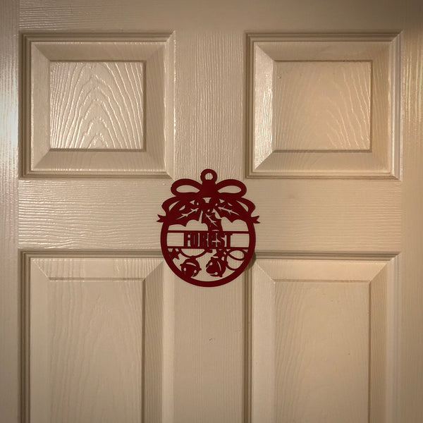 Nottingham Forest Christmas Red Steel Wreath | 15x17cm
