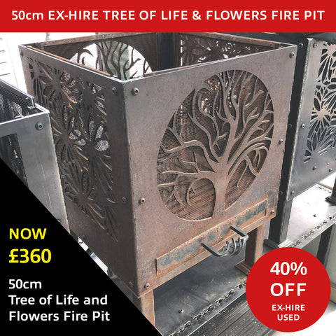 50cm Tree Of Life and Flowers Ex-Hire Fire Pit £360