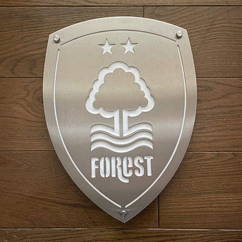 Nottingham Forest Football Club Wall Shield | Stainless Steel With White Backing