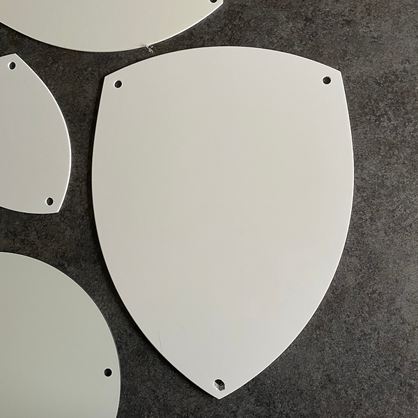 White, Acrylic Backing Panels for Shields