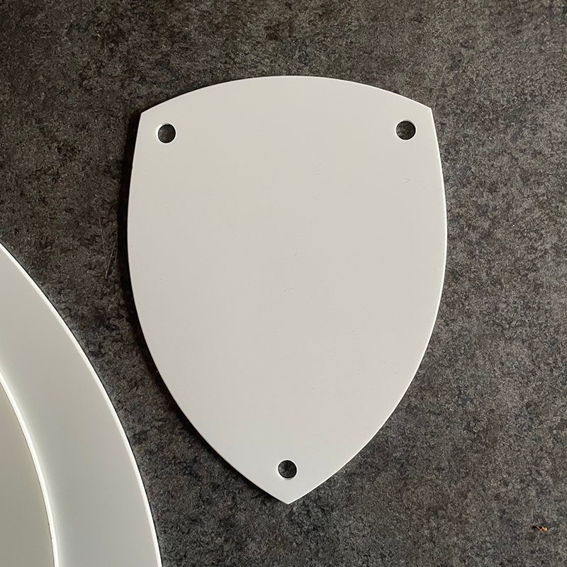 White, Acrylic Backing Panels for Shields