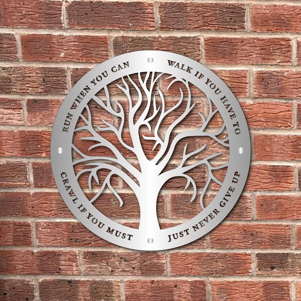 Never Give Up Tree of Life Wall Panel