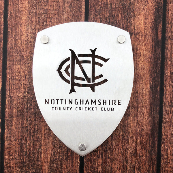 Nottinghamshire County Cricket Club Medium Stainless Steel Wall Shield