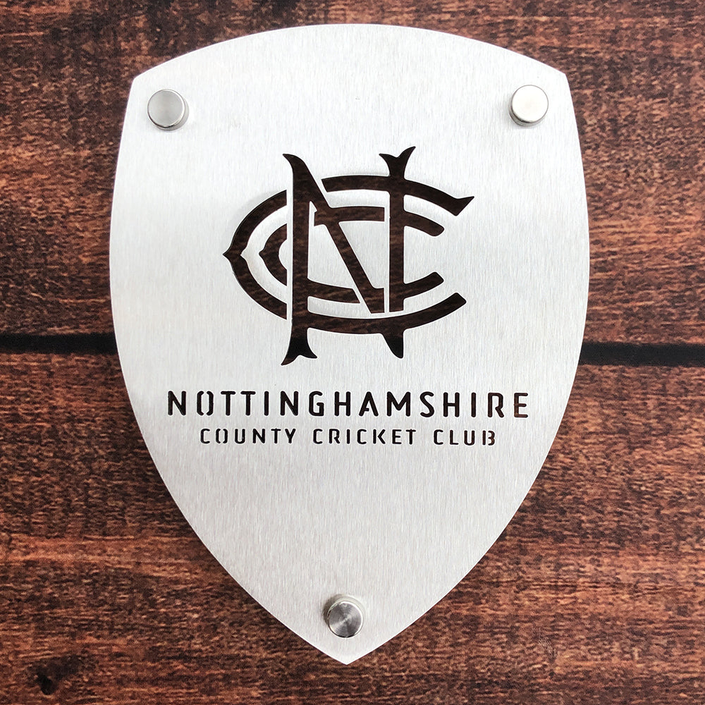 Nottinghamshire County Cricket Club Small Stainless Steel Wall Shield