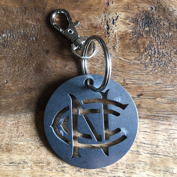 Nottinghamshire County Cricket Club Stainless Steel Tumbled Round Keyring