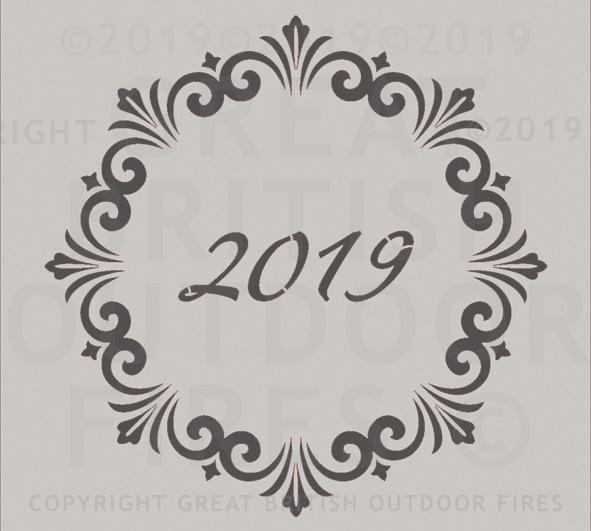 2019 Year Date in a Decorative Circle