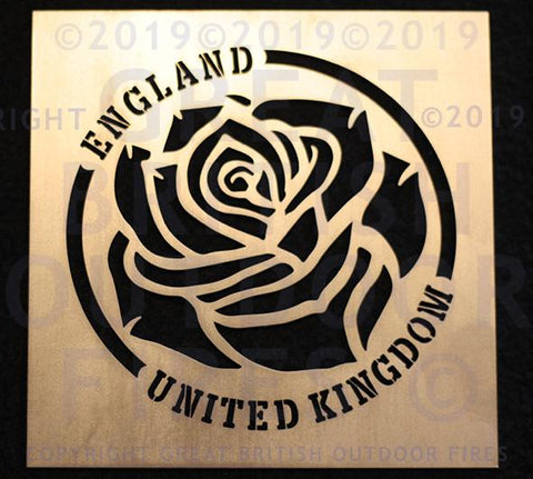 English Rose (without Stem) in Circular Border with England & United Kingdom