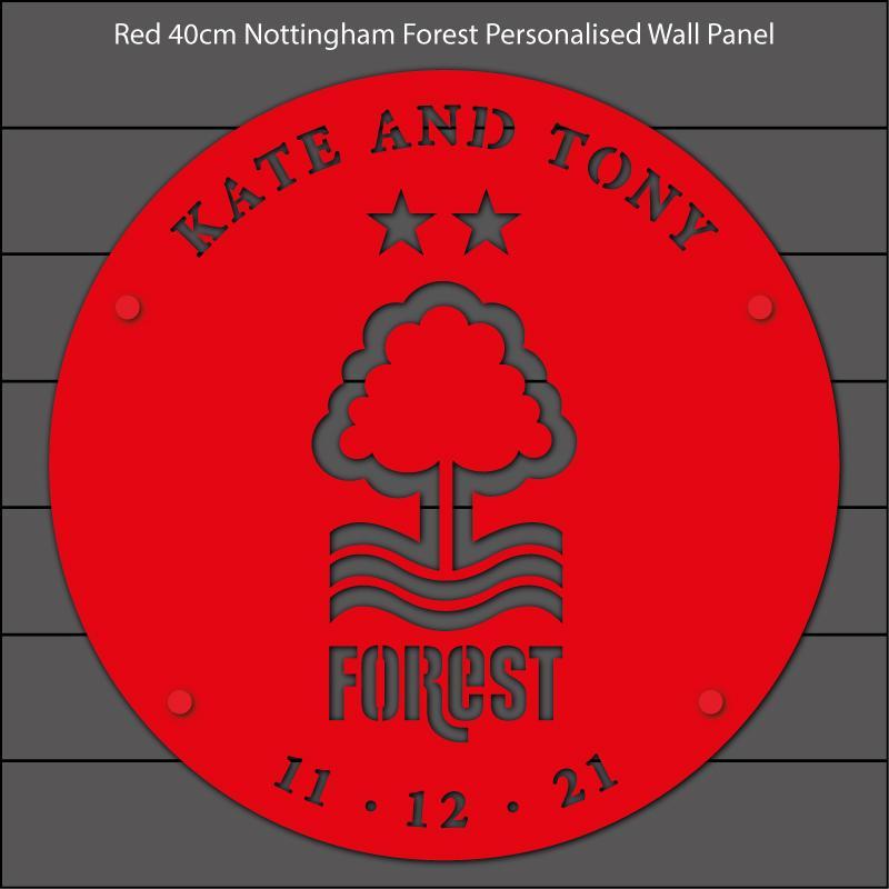 Nottingham Forest Football Club Personalised Red Round Wall Panel