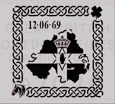 Northern Ireland Silhouette with Celtic Border and Motifs (Personalised)