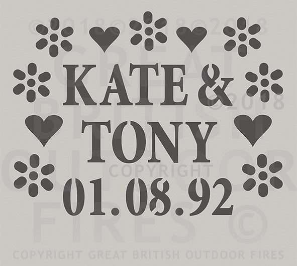 #couple, #love, #anniversary present,#weddingpresent, #wedding, #present, #gift, #steel, #lasercut, #outdoor, #firepits, #panel, #garden #GreatBritishOutdoorFires, #madeinbritain, #handmade, #unique, #british-made, #britishmade