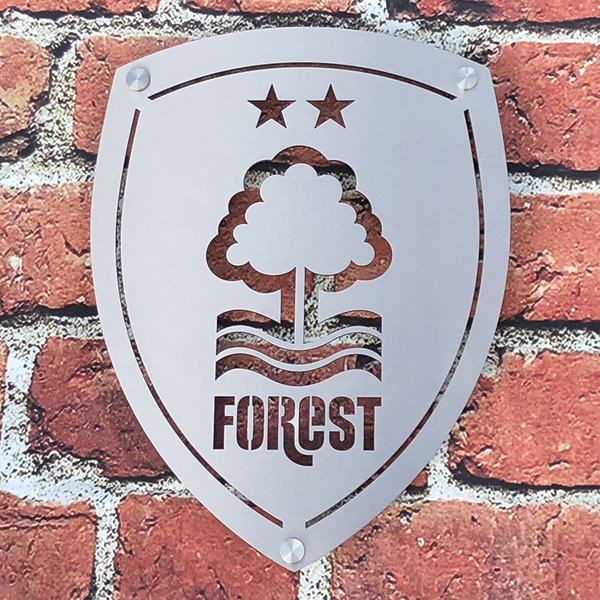 Nottingham Forest Football Club 23x30cm Stainless Steel Wall Shield by Great British Outdoor Fires