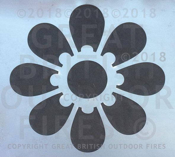 "This design is a large silhouette of a daisy."