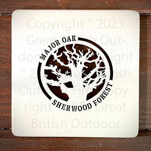 Major Oak Sherwood Forest 10cm Stainless Steel Square Coaster Drink Mat