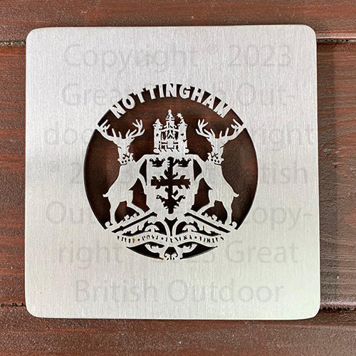 Robin Hood 10cm Stainless Steel Square Coaster Drink Mat