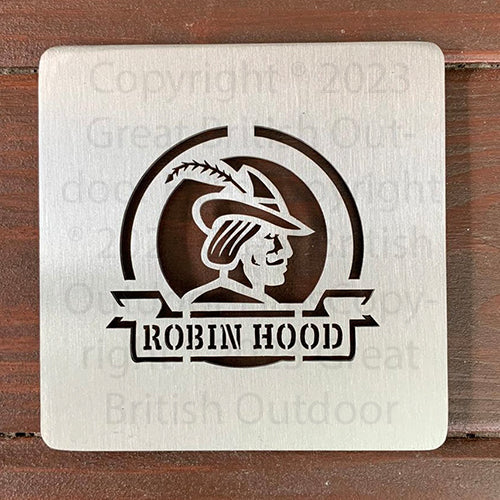 Robin Hood 10cm Stainless Steel Square Coaster Drink Mat