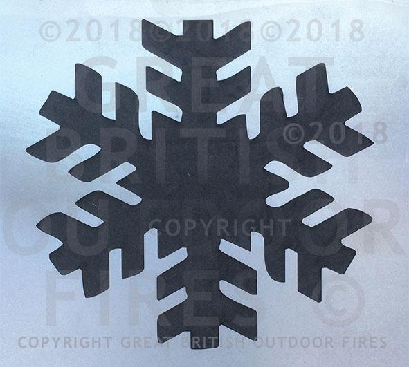 "This design is a large silhouette of a snowflake."
