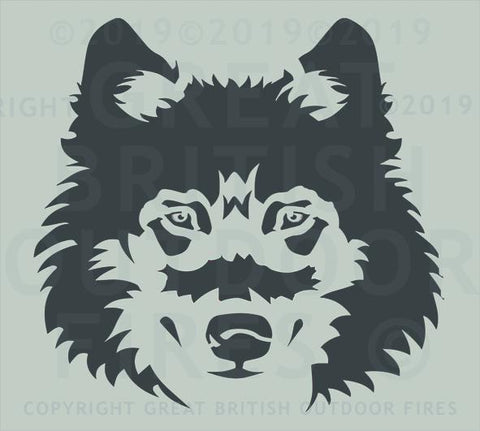 "This design is the front on view of a wolf's head."